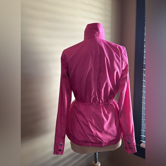 Petite Ralph Lauren Bright Pink Silver Hardware Utility Rain Jacket - Picture 3 of 9